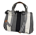 Black & White Handwoven Jute Tote Bag